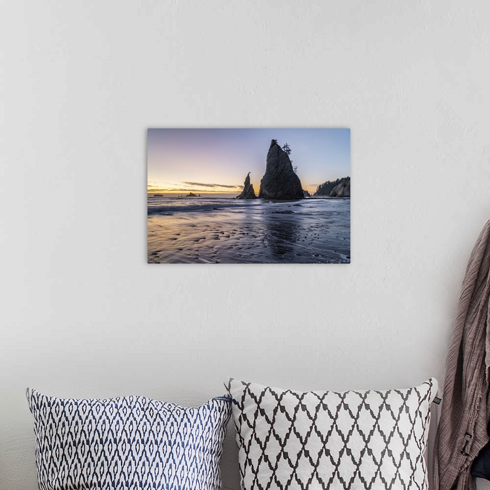A bohemian room featuring Sunset at Rialto Beach, La Push, Clallam county, Washington State, United States of America, Nort...