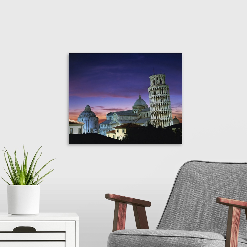 A modern room featuring Sunset in the city of Pisa, Tuscany, Italy