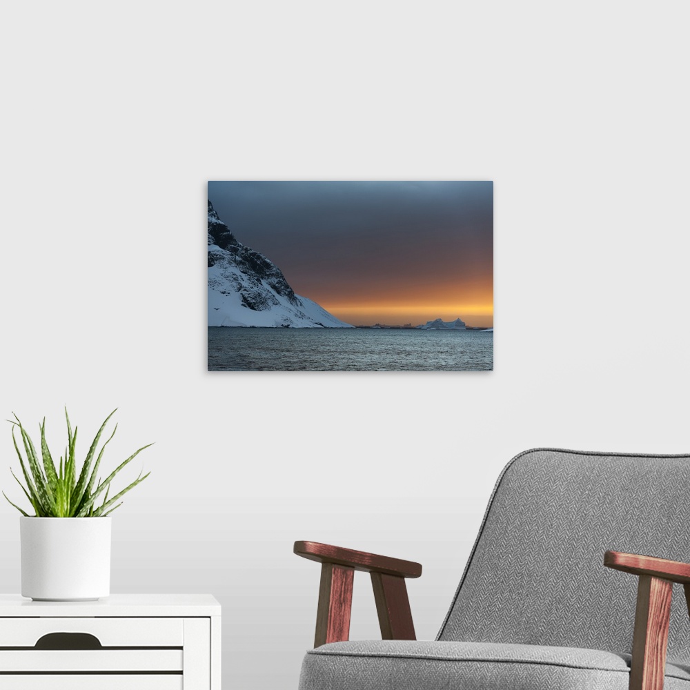 A modern room featuring Sunset in the Lemaire Channel, Antarctica