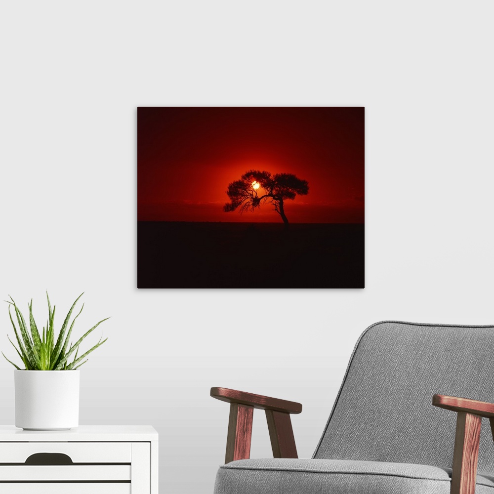 A modern room featuring Sunset, Mundi Mundi Plains, New South Wales, Australia