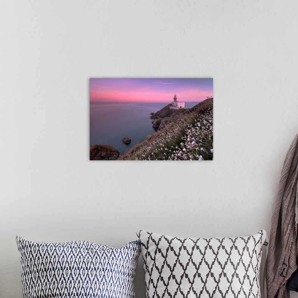 A bohemian room featuring Sunset on Baily Lighthouse, Howth, County Dublin, Republic of Ireland, Europe