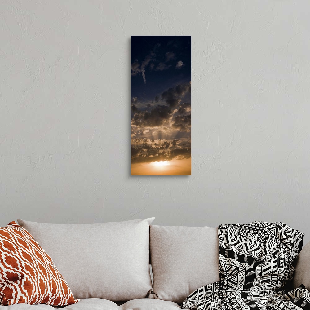 A bohemian room featuring Sunset sky, large format vertical panoramic, West Sussex, England