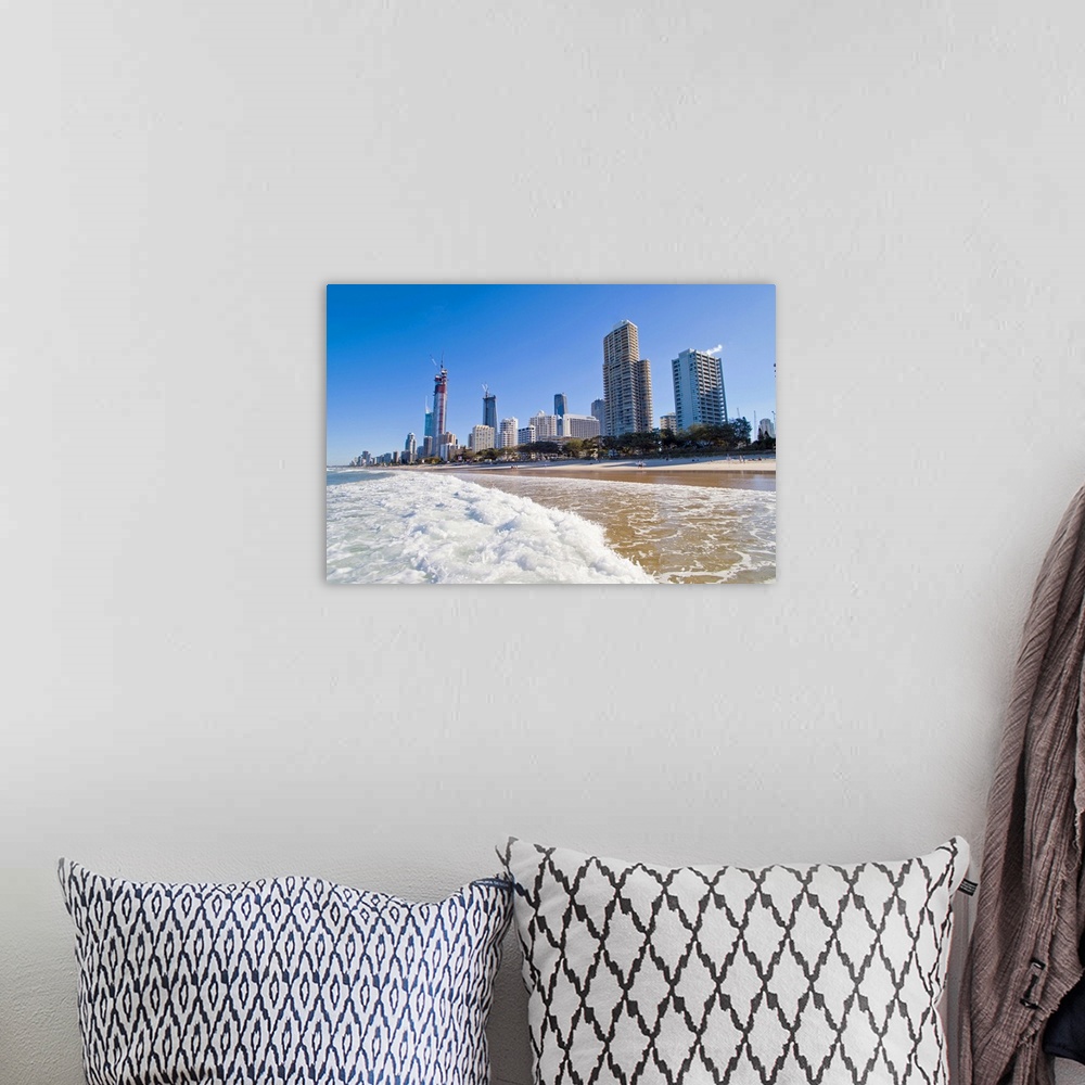 A bohemian room featuring Surfers Paradise beach and high rise buildings, the Gold Coast, Queensland, Australia