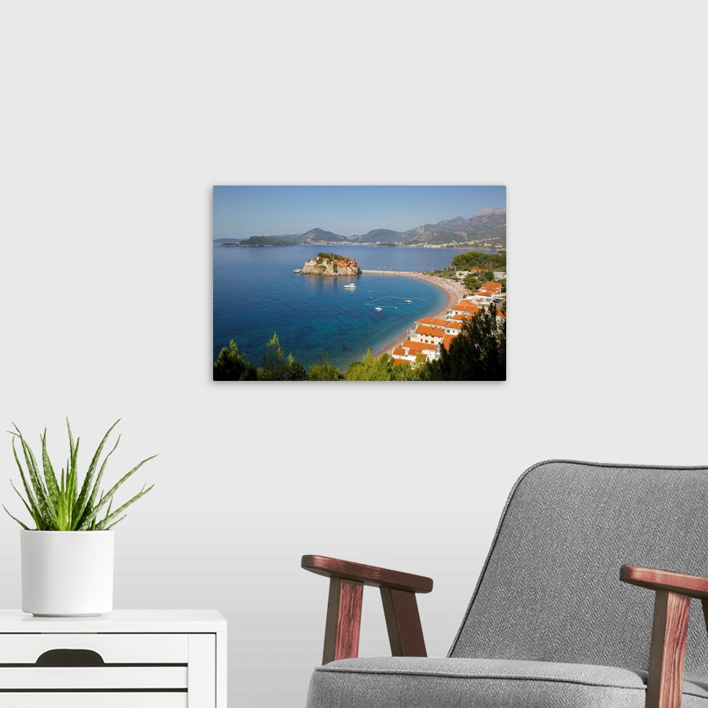 A modern room featuring Sveti Stefan, Budva Bay, Budva Riviera, Montenegro, Europe