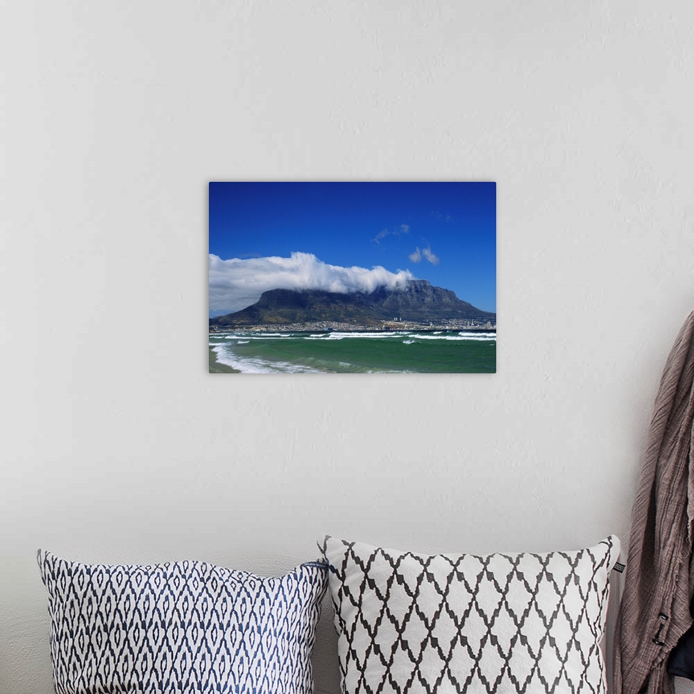 A bohemian room featuring Table Mountain viewed from Bloubergstrand, Cape Town, South Africa