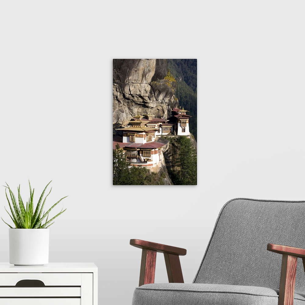 A modern room featuring Taktshang Goemba (Tiger's Nest Monastery), Paro Valley, Bhutan, Asia
