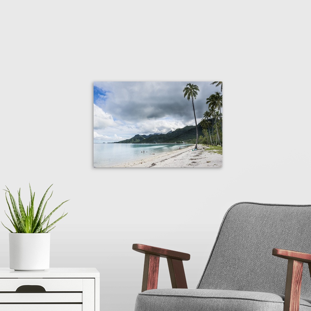 A modern room featuring Temae public beach, Moorea, Society Islands, French Polynesia