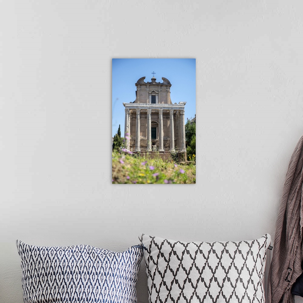 A bohemian room featuring Temple of Antoninus and Faustina, Roman Forum, UNESCO World Heritage Site, Rome, Lazio, Italy, Eu...