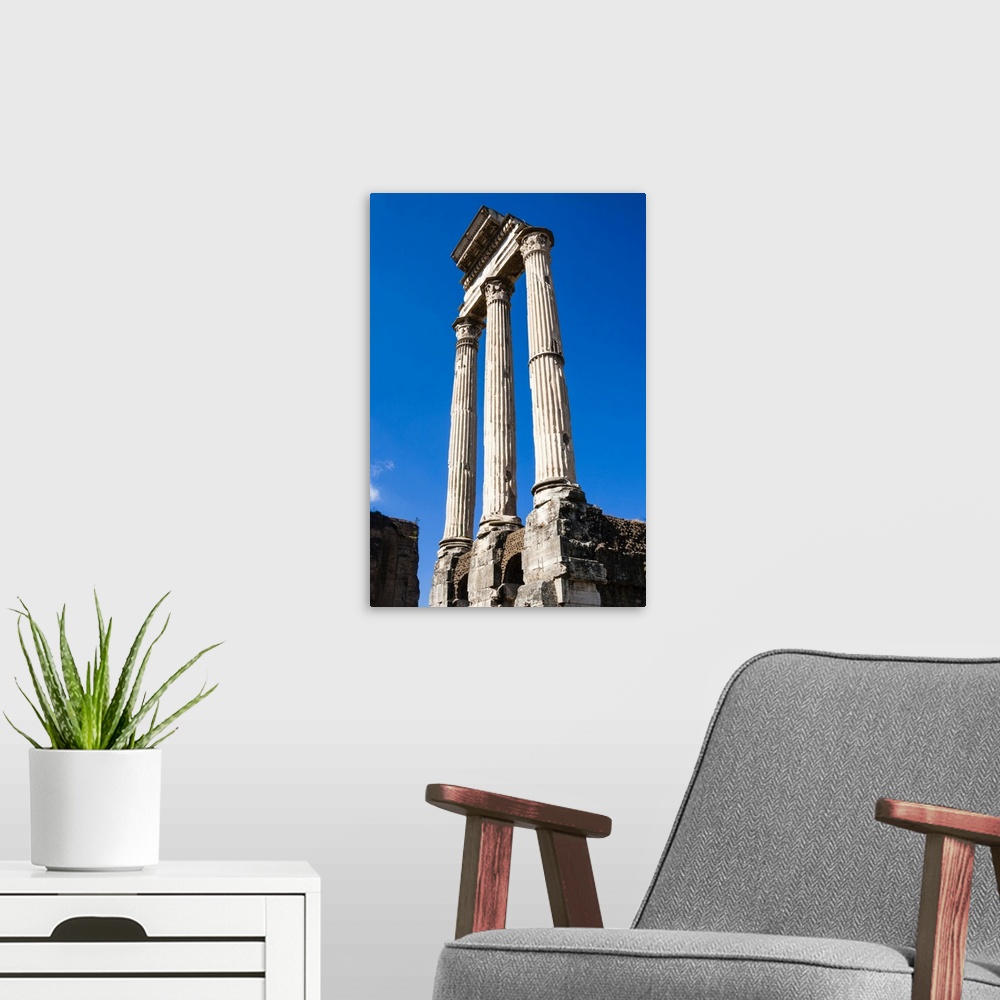 A modern room featuring Temple of Castor and Pollux, Tempio dei Dioscuri (Dioskouri), Roman Forum, UNESCO World Heritage ...