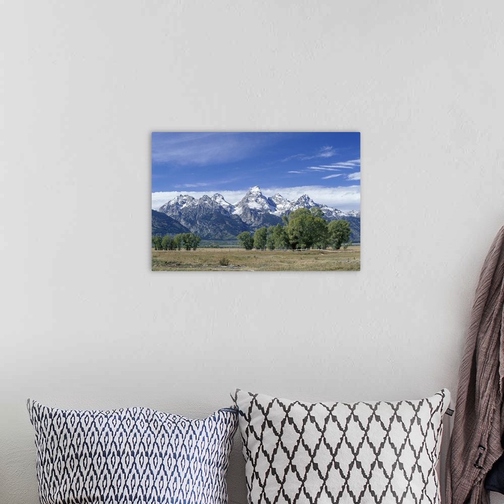 A bohemian room featuring Teton Mountain Range, Grand Teton National Park, Wyoming, USA