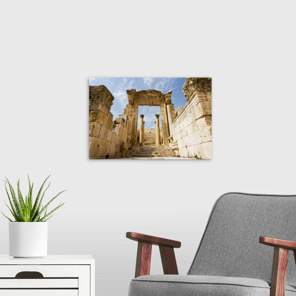 A modern room featuring Tha Cathedral, Jerash (Gerasa), a Roman Decapolis city, Jordan, Middle East