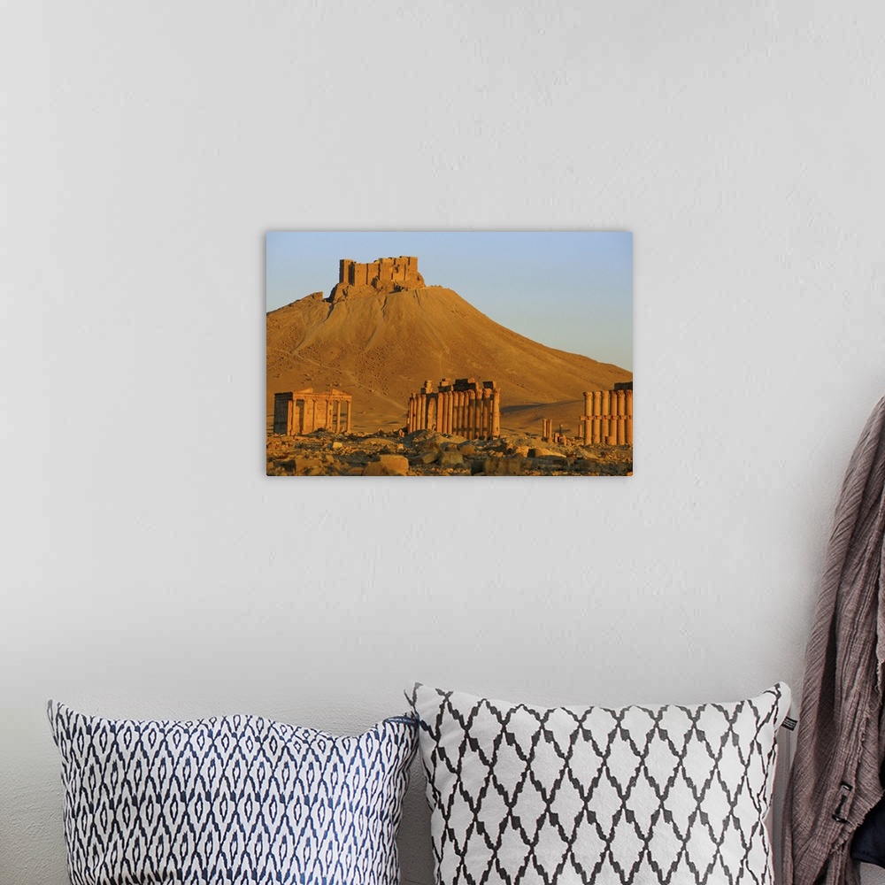 A bohemian room featuring The archaeological site and Arab castle, Palmyra, Syria