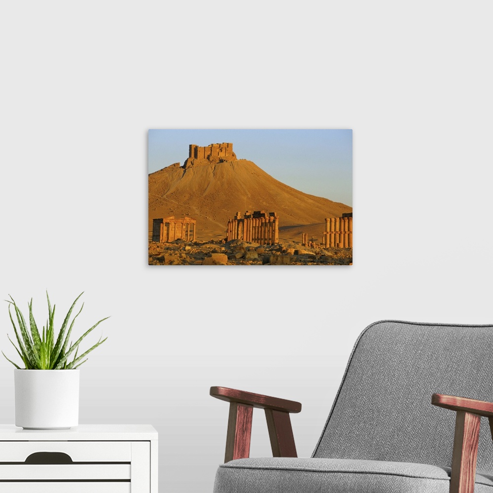 A modern room featuring The archaeological site and Arab castle, Palmyra, Syria