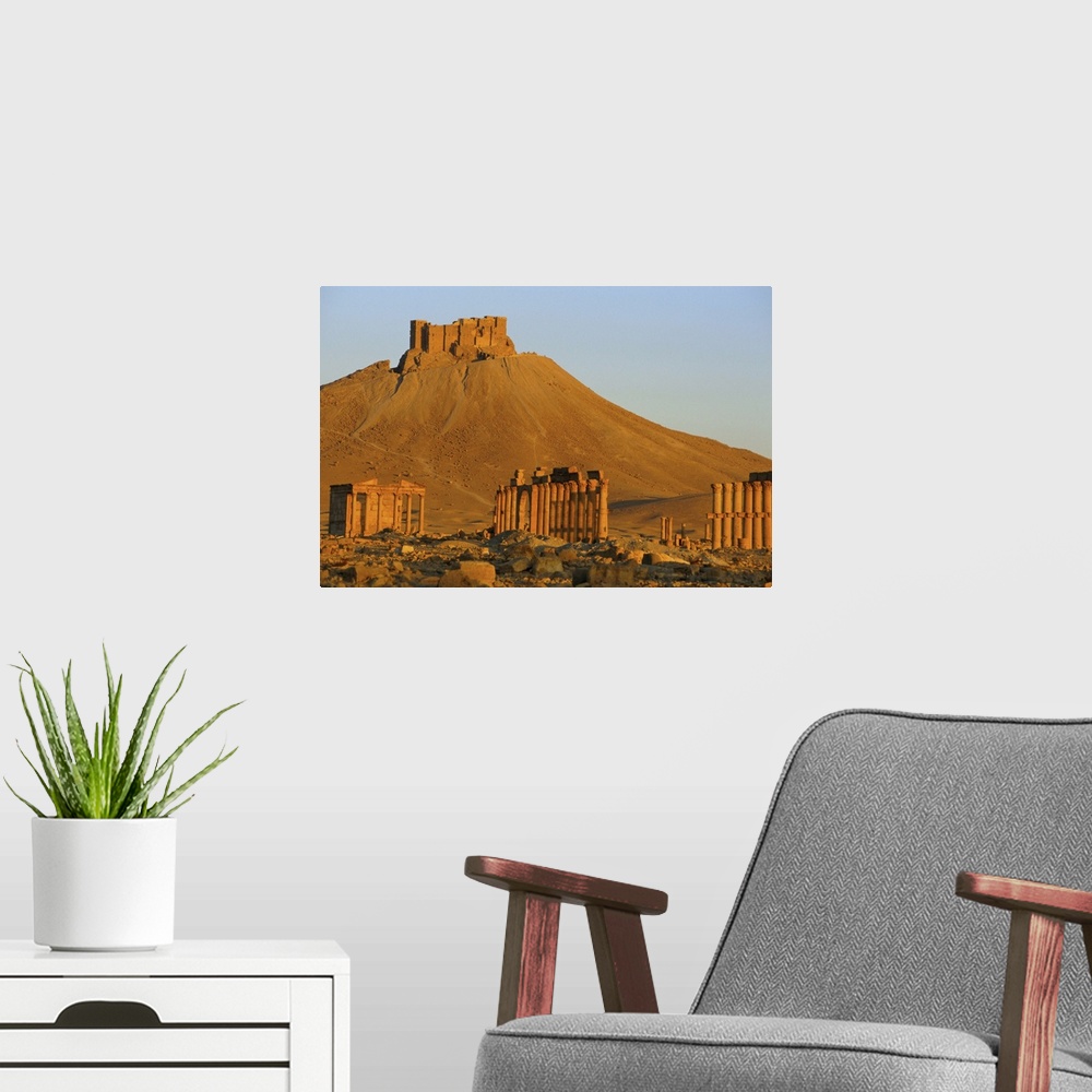 A modern room featuring The archaeological site and Arab castle, Palmyra, Syria