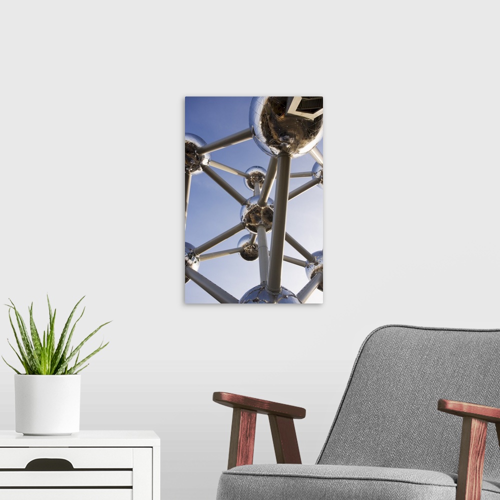 A modern room featuring The Atomium, symbol of the 1958 Brussels World's Fair, Brussels, Belgium