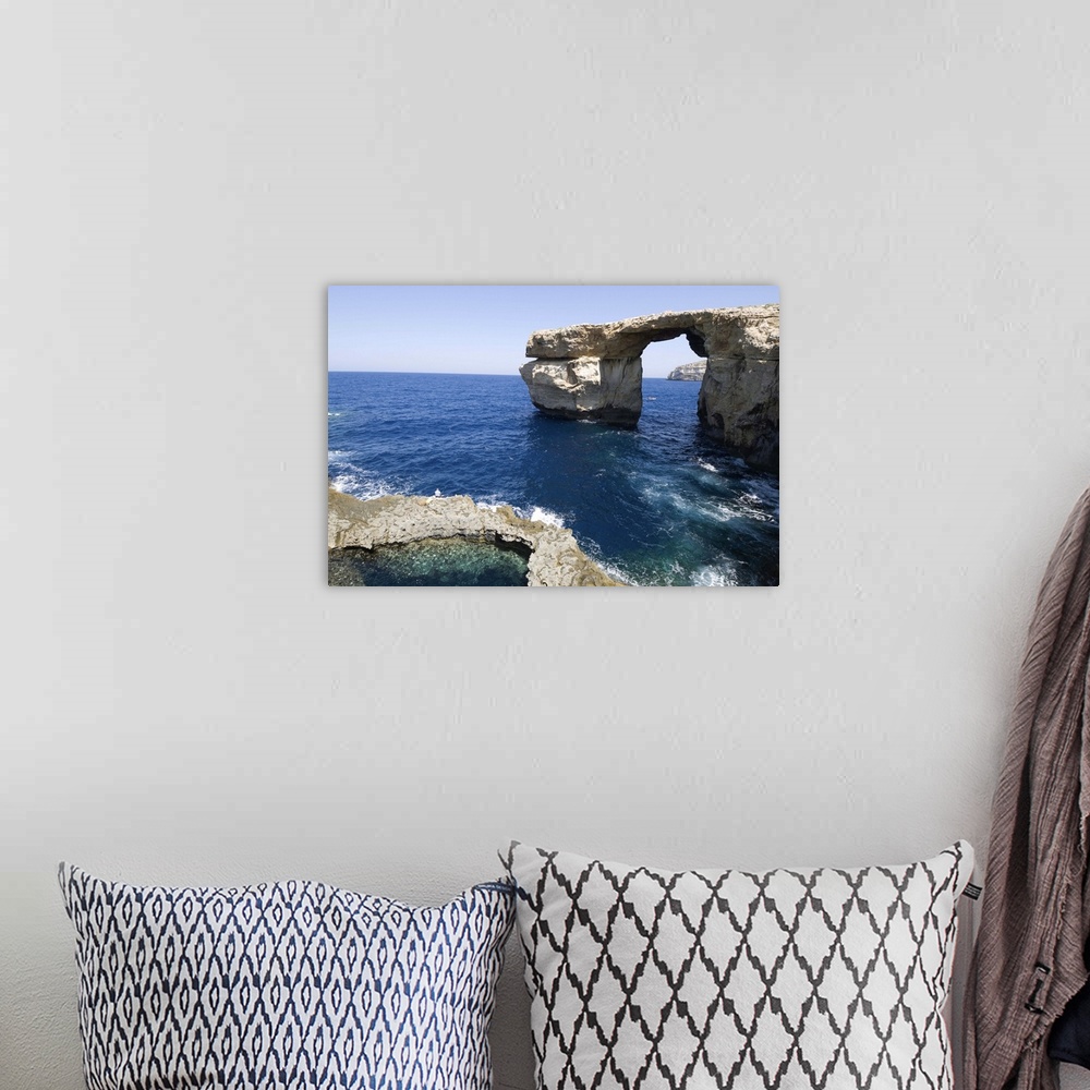 A bohemian room featuring The Azure Window at Dwejra Point, Gozo, Malta, Mediterranean, Europe