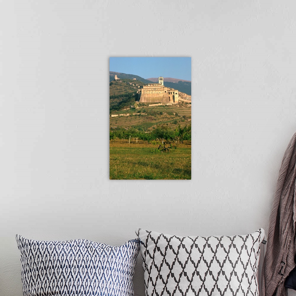 A bohemian room featuring The Basilica of St. Francis of Assisi, in the countryside of Umbria, Italy