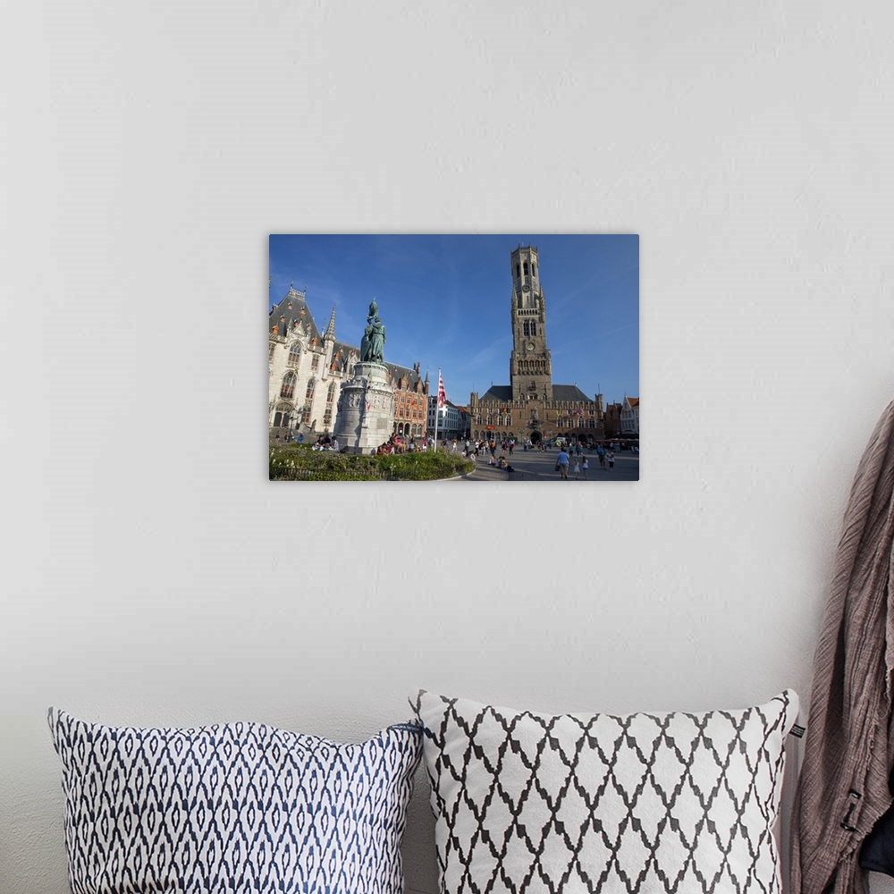 A bohemian room featuring The Belfry (Belfort Tower), Markt Square, Bruges, UNESCO World Heritage Site, West Flanders, Belg...