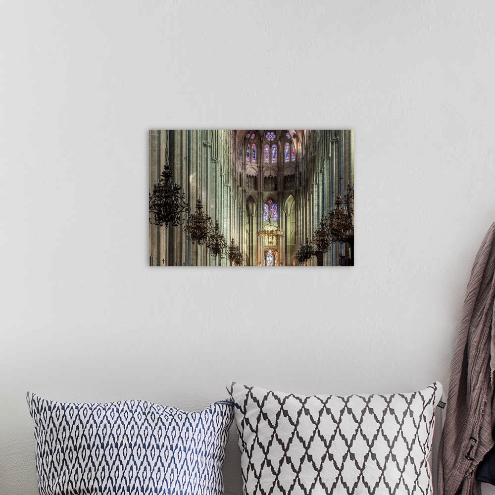 A bohemian room featuring The cathedral of Saint Etienne, Bourges, UNESCO World Heritage Site, Cher, France, Europe