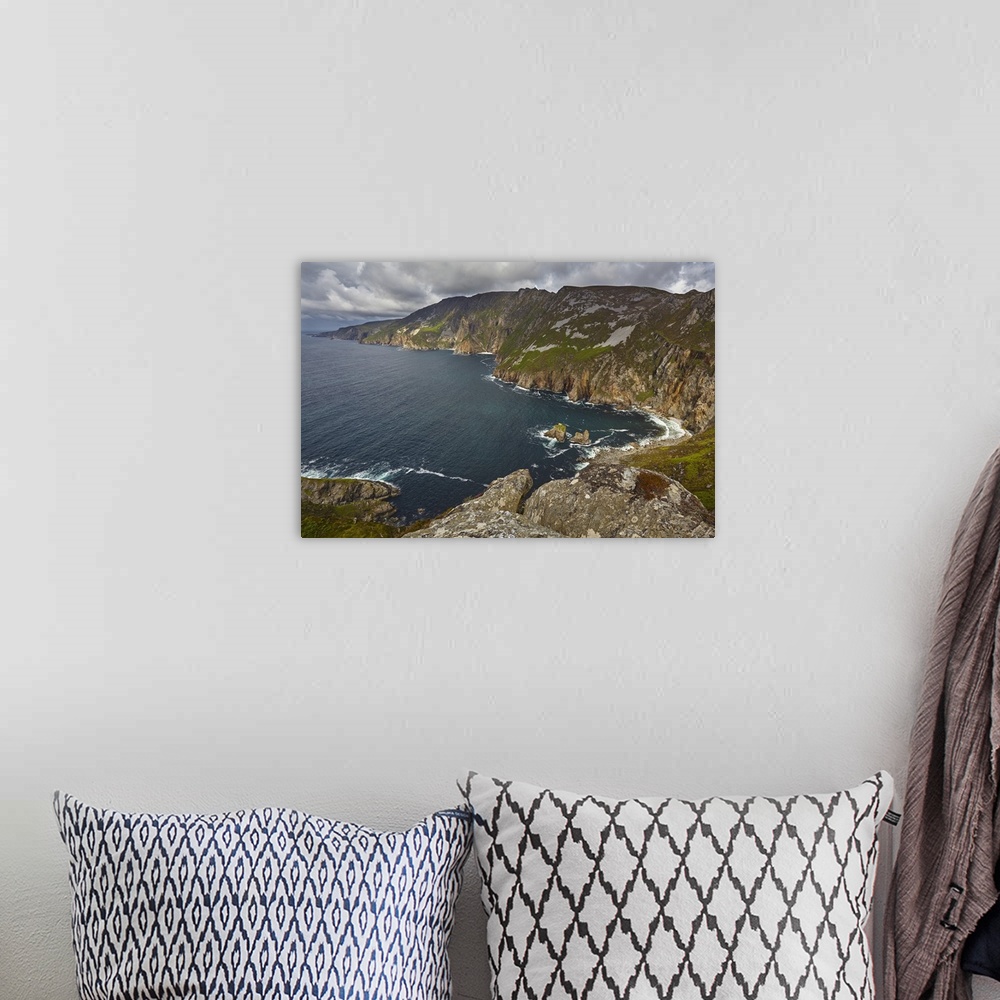 A bohemian room featuring The cliffs at Slieve League, near Killybegs, County Donegal, Ulster, Republic of Ireland