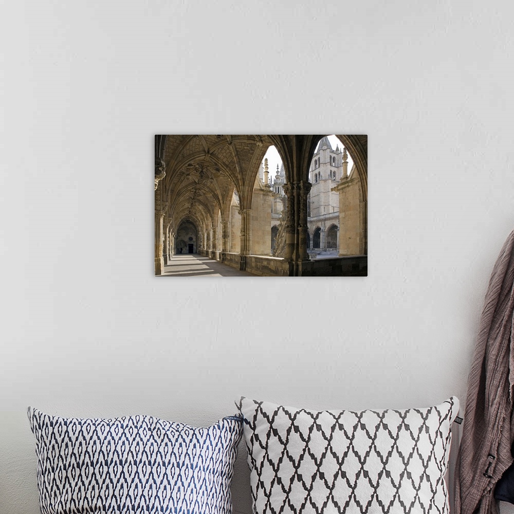 A bohemian room featuring The cloisters, Leon Cathedral, Leon, Castilla y Leon, Spain