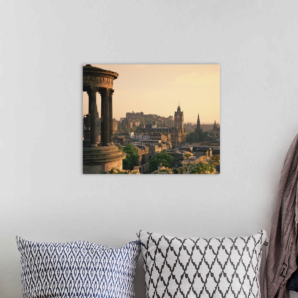 A bohemian room featuring The Dugald Stewart Monument and view over Princes Street, Edinburgh, Lothian, Scotland