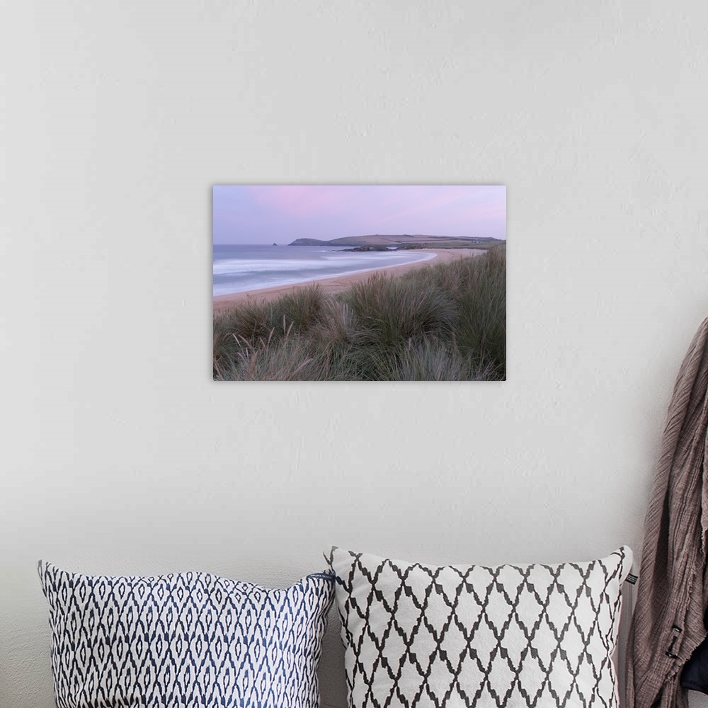 A bohemian room featuring The dunes and beach at Constantine Bay, Cornwall, England