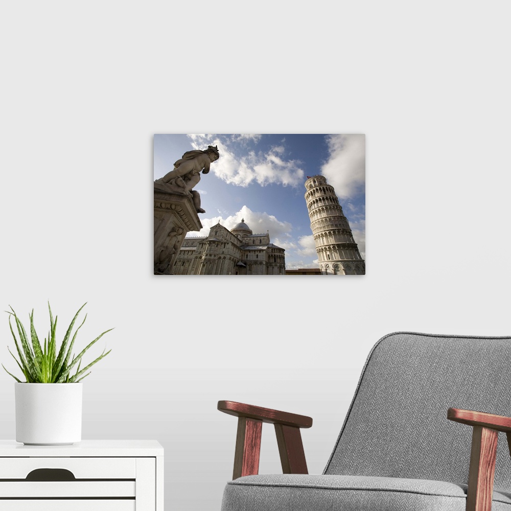 A modern room featuring The Duomo and the Leaning Tower of Pisa, Pisa, Tuscany, Italy