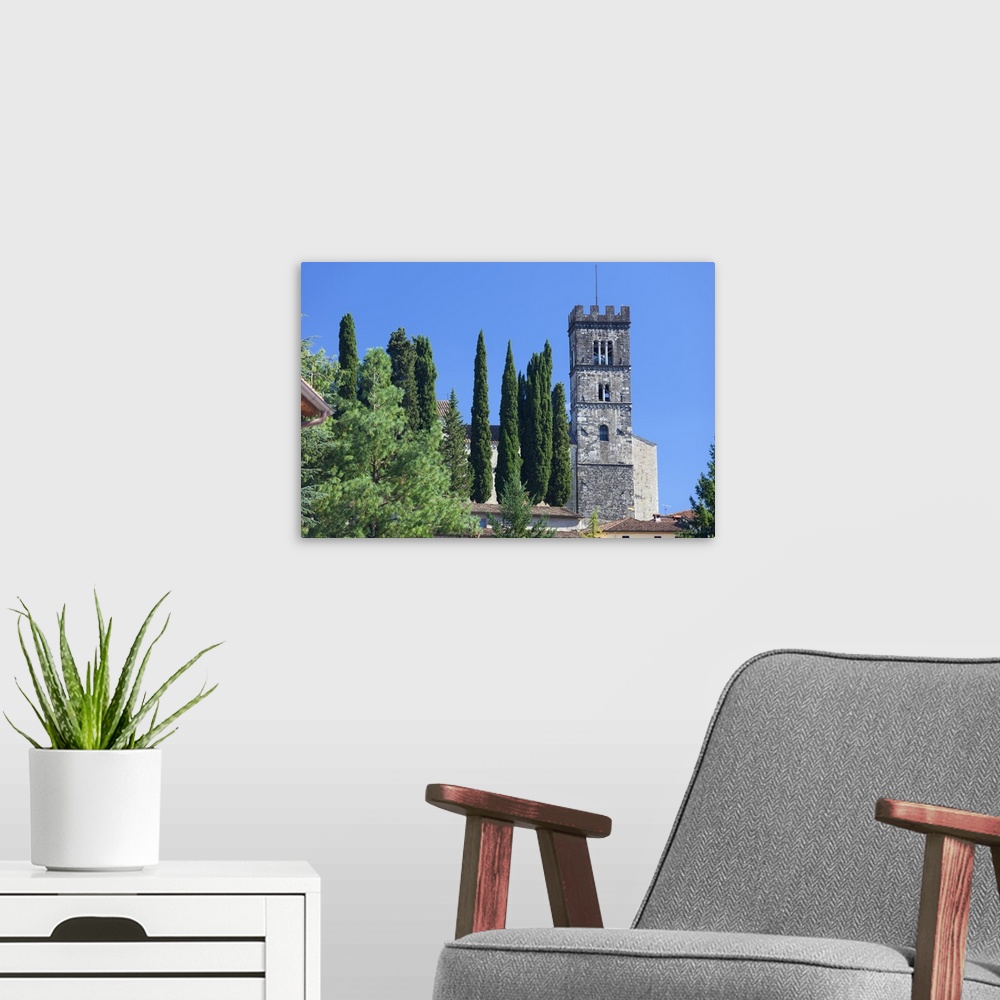 A modern room featuring The Duomo of San Frediano, Barga, Tuscany, Italy, Europe