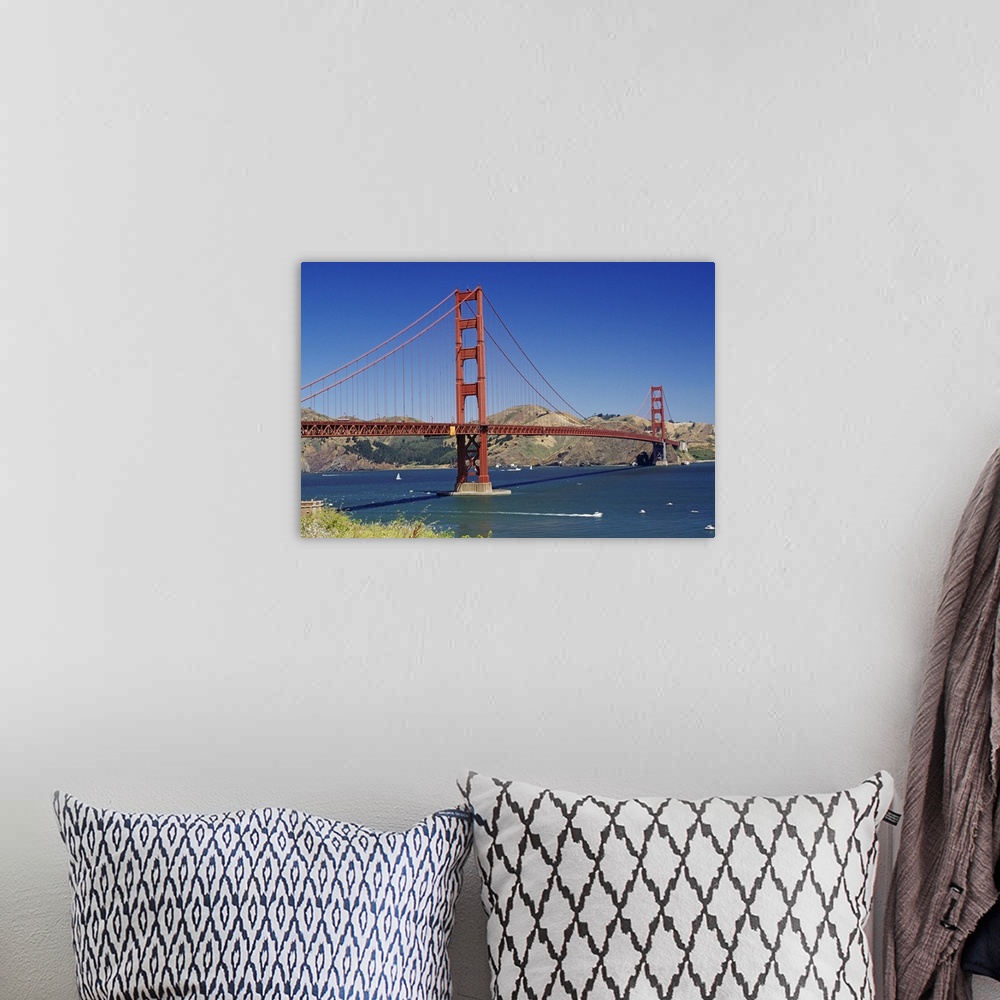 A bohemian room featuring The Golden Gate Bridge, San Francisco, California, USA