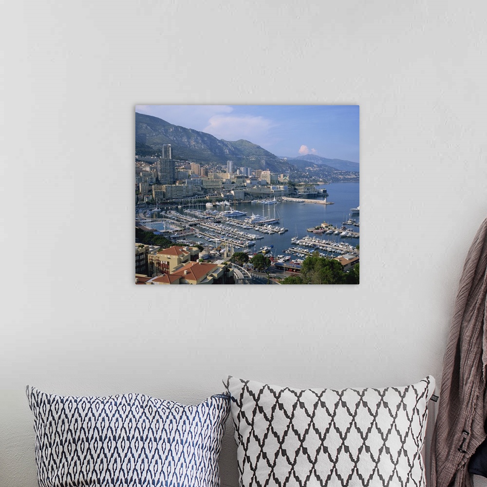 A bohemian room featuring The harbour and skyline of Monte Carlo, Monaco, Mediterranean