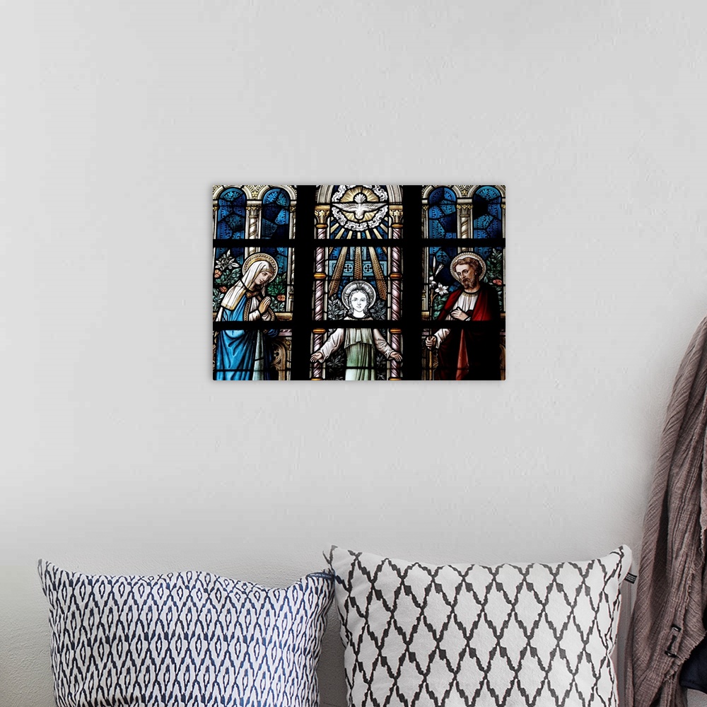 A bohemian room featuring The Holy Family, Saint Salvators Cathedral, West Flanders, Belgium