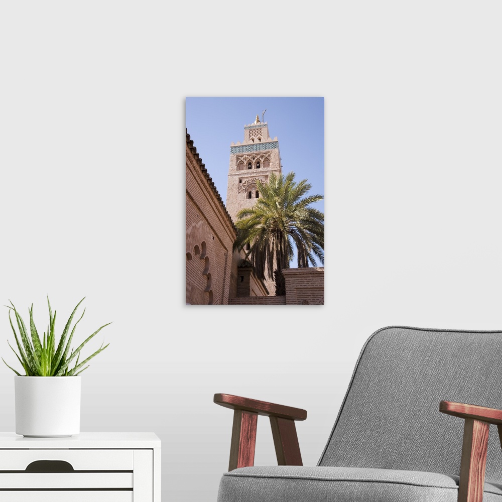A modern room featuring The Koutoubia Mosque, Djemaa el-Fna, Marrakesh, Morocco, North Africa, Africa