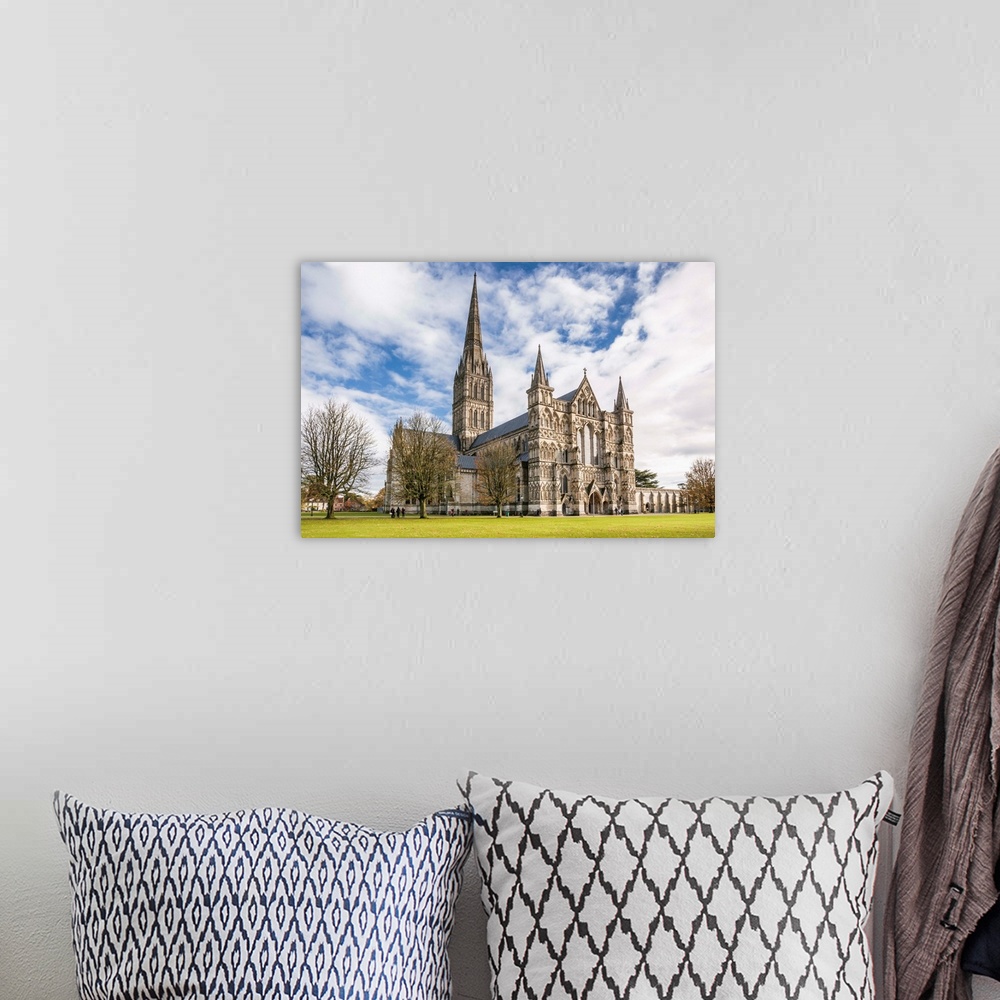 A bohemian room featuring The magnificent Salisbury cathedral, Salisbury, Wiltshire, England, United Kingdom, Europe