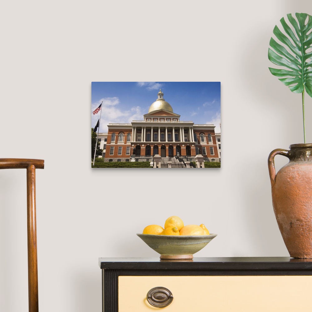 A traditional room featuring The Massachusetts State House, Boston, Massachusetts