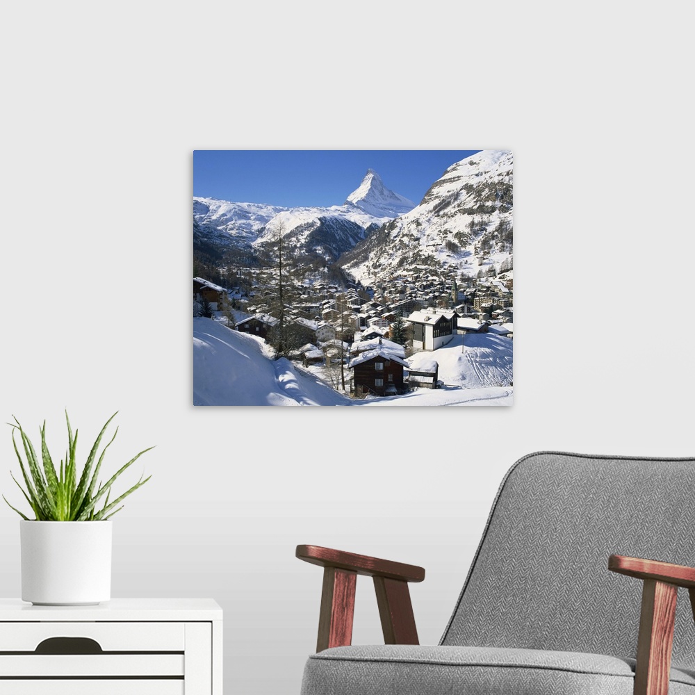 A modern room featuring The Matterhorn, Zermatt, Switzerland