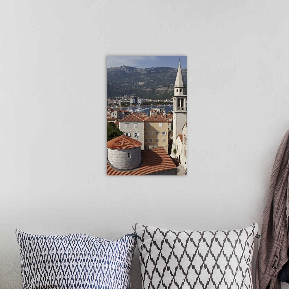 A bohemian room featuring The old walled town of Budva with the Citadela in the foreground, Budva, Montenegro