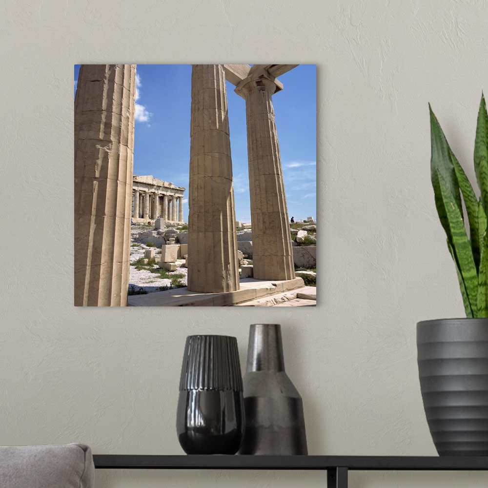 A modern room featuring The Parthenon viewed from Propylaea, The Acropolis, Athens, Greece