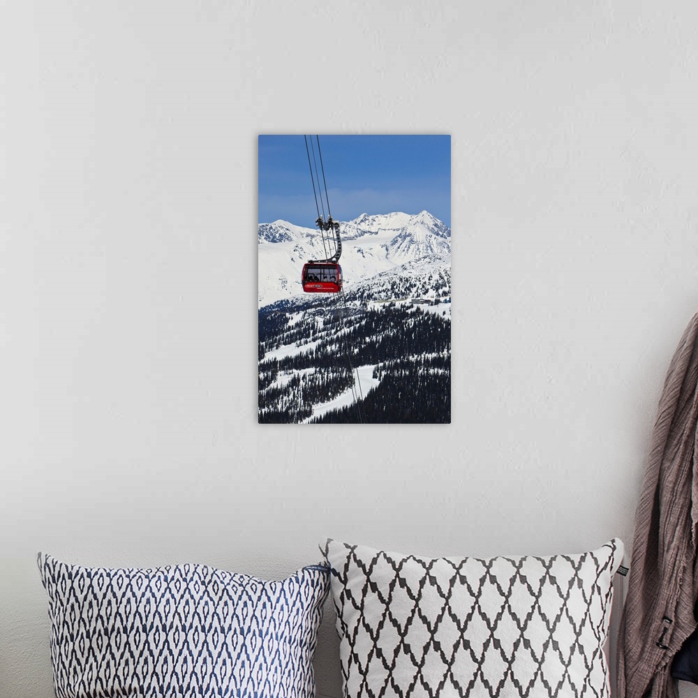 A bohemian room featuring The peak to peak gondola between Whistler and Blackcomb mountains, British Columbia