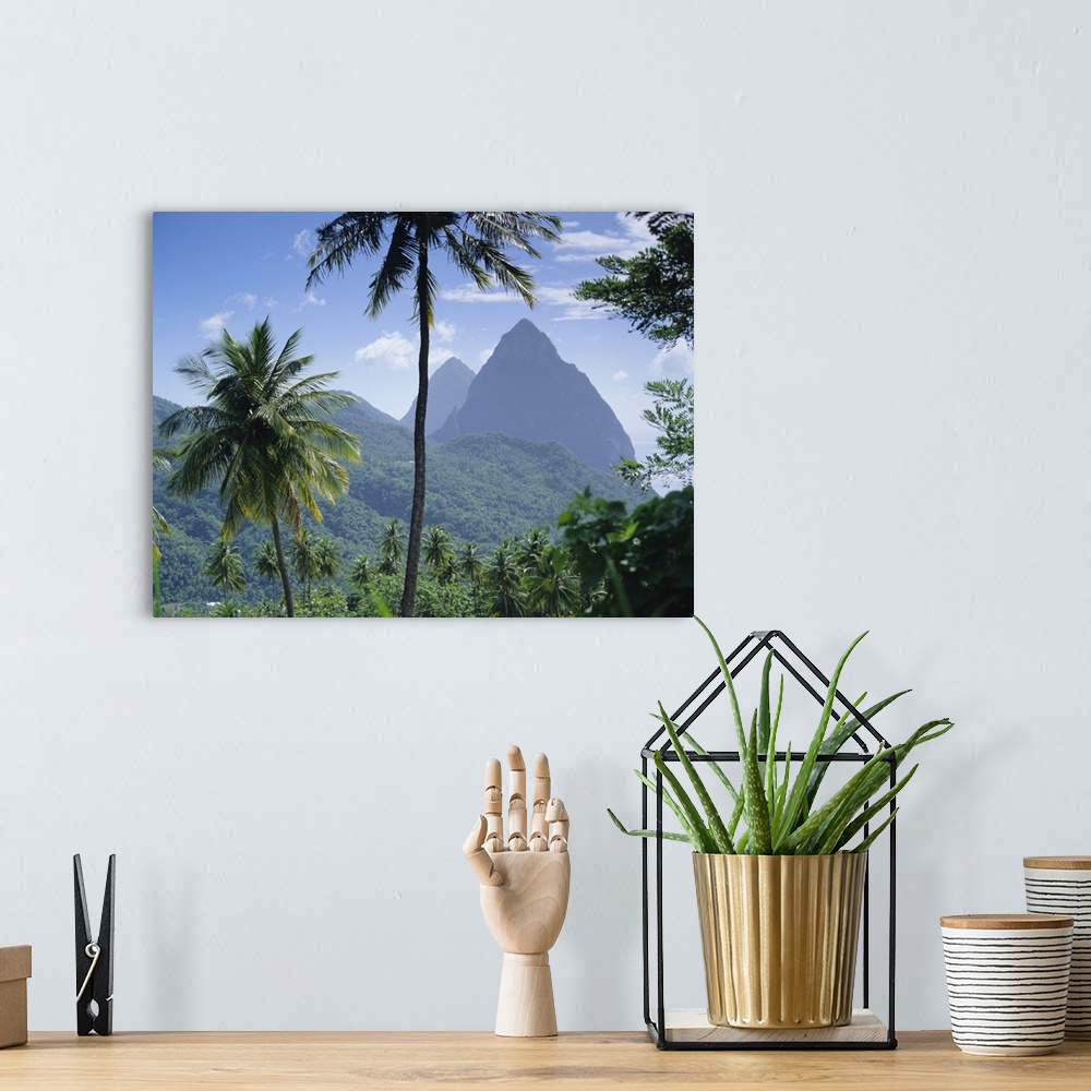 A bohemian room featuring The Pitons, St. Lucia, Caribbean, West Indies