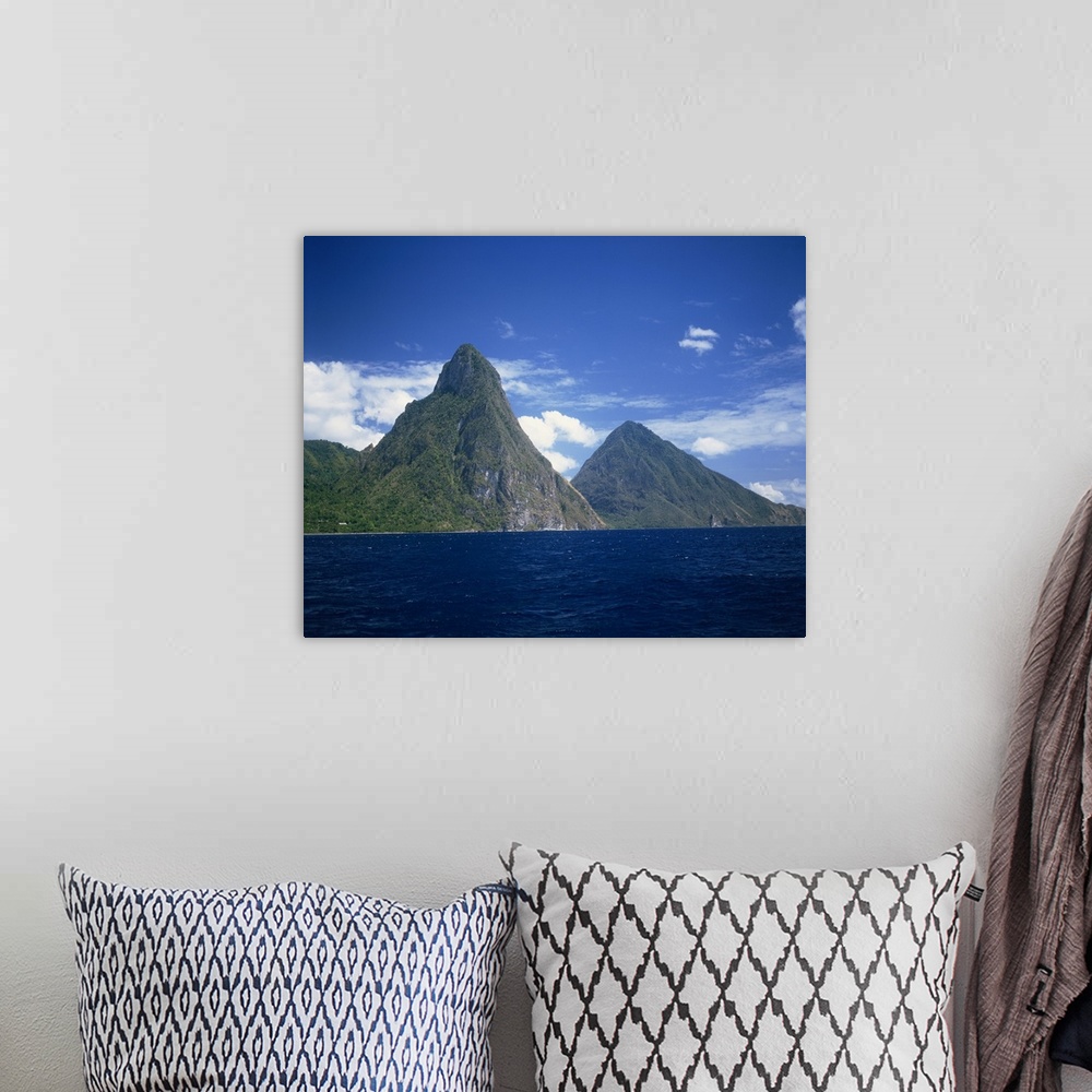 A bohemian room featuring The Pitons, St. Lucia, Windward Islands, West Indies, Caribbean, Central America