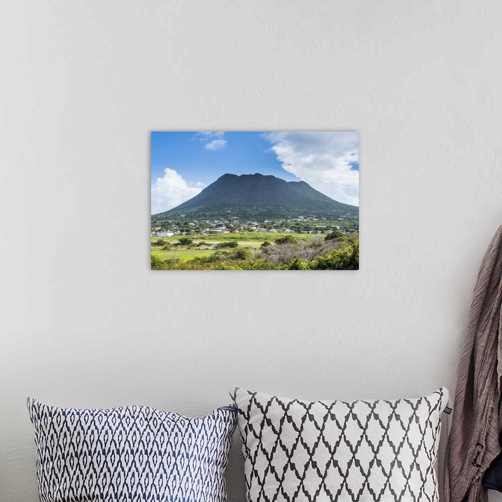 A bohemian room featuring The Quill hill, St. Eustatius, Statia, Netherland Antilles, West Indies, Caribbean