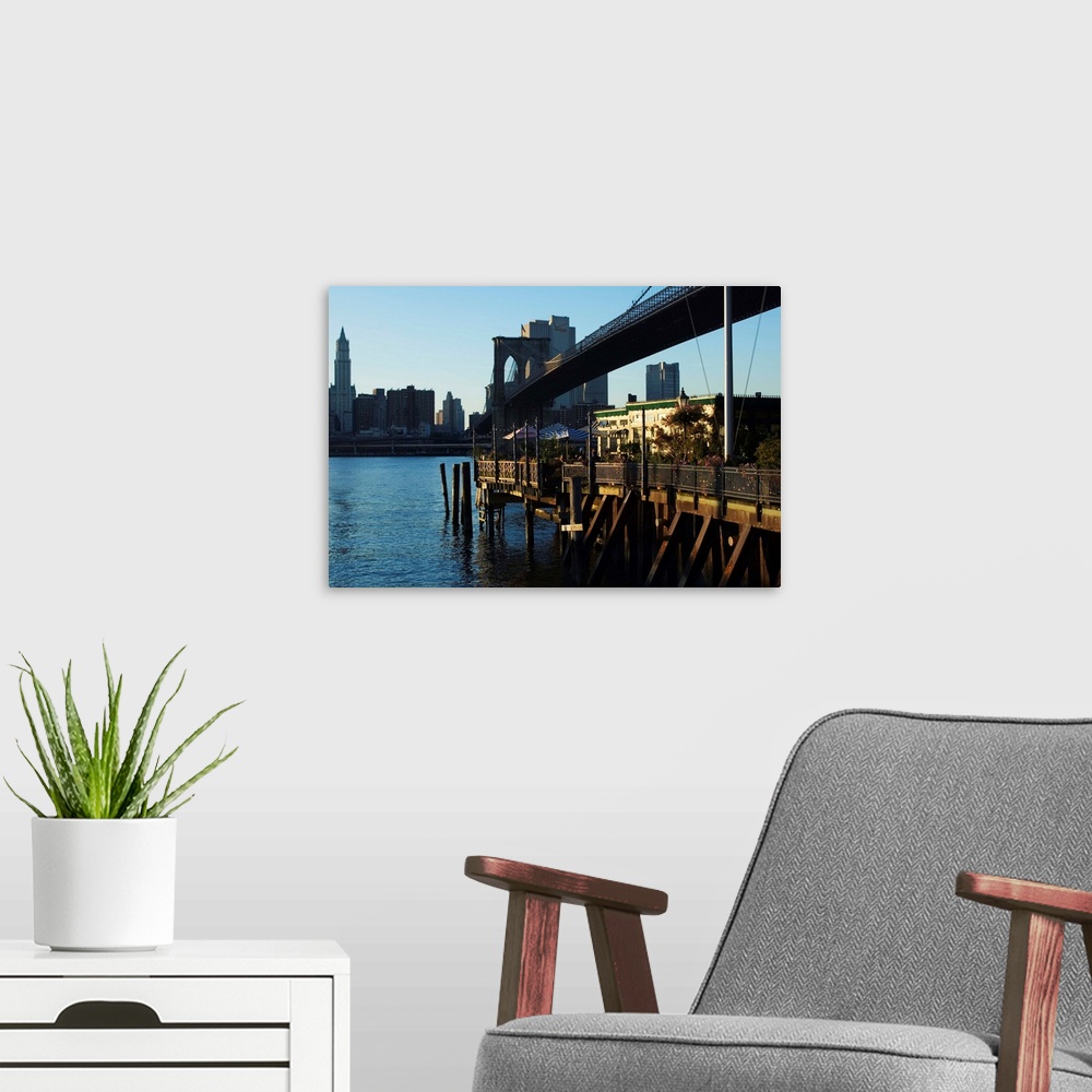 A modern room featuring The River Cafe under Brooklyn Bridge, Brooklyn, New York City