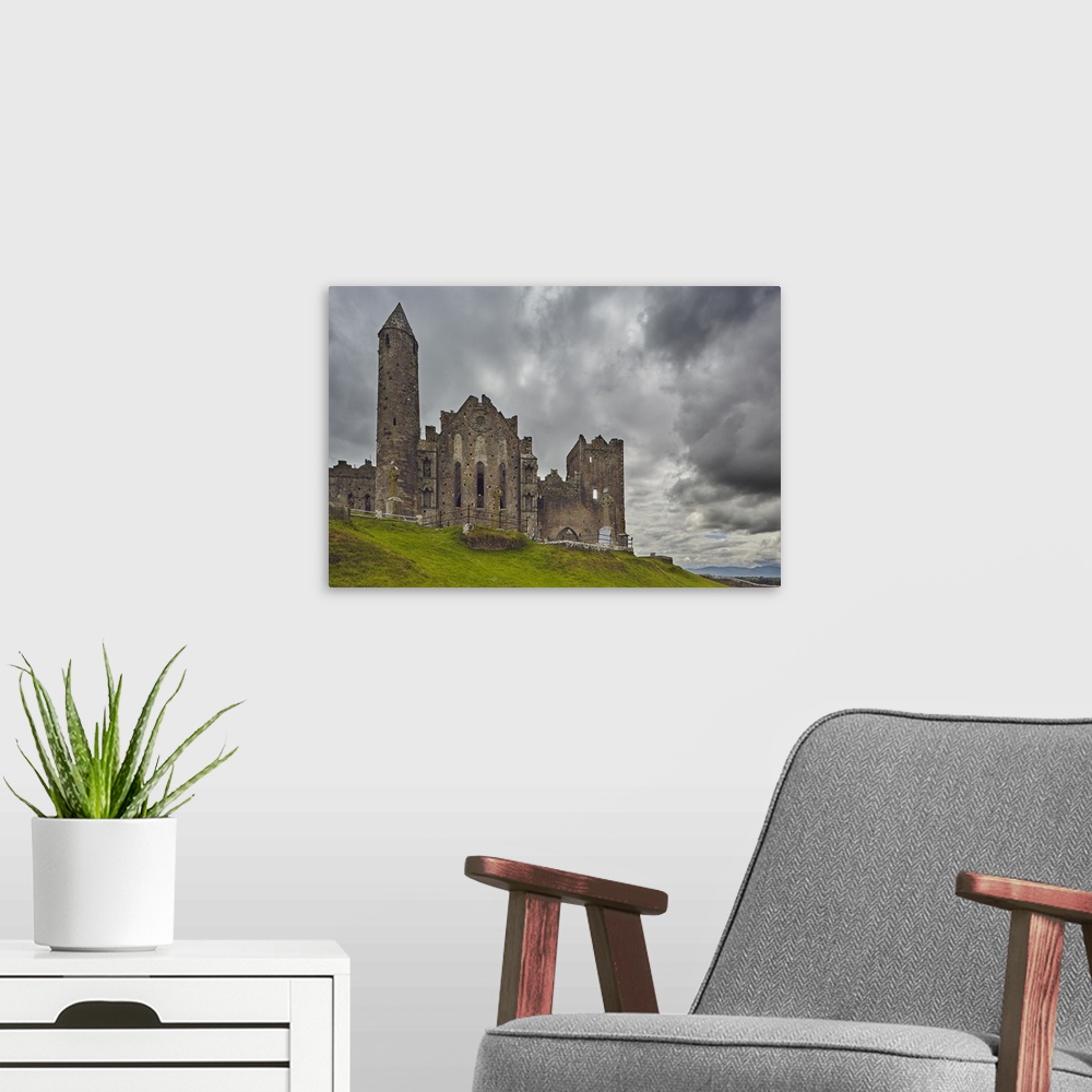 A modern room featuring The ruins of the Rock of Cashel, Cashel, County Tipperary, Munster, Republic of Ireland
