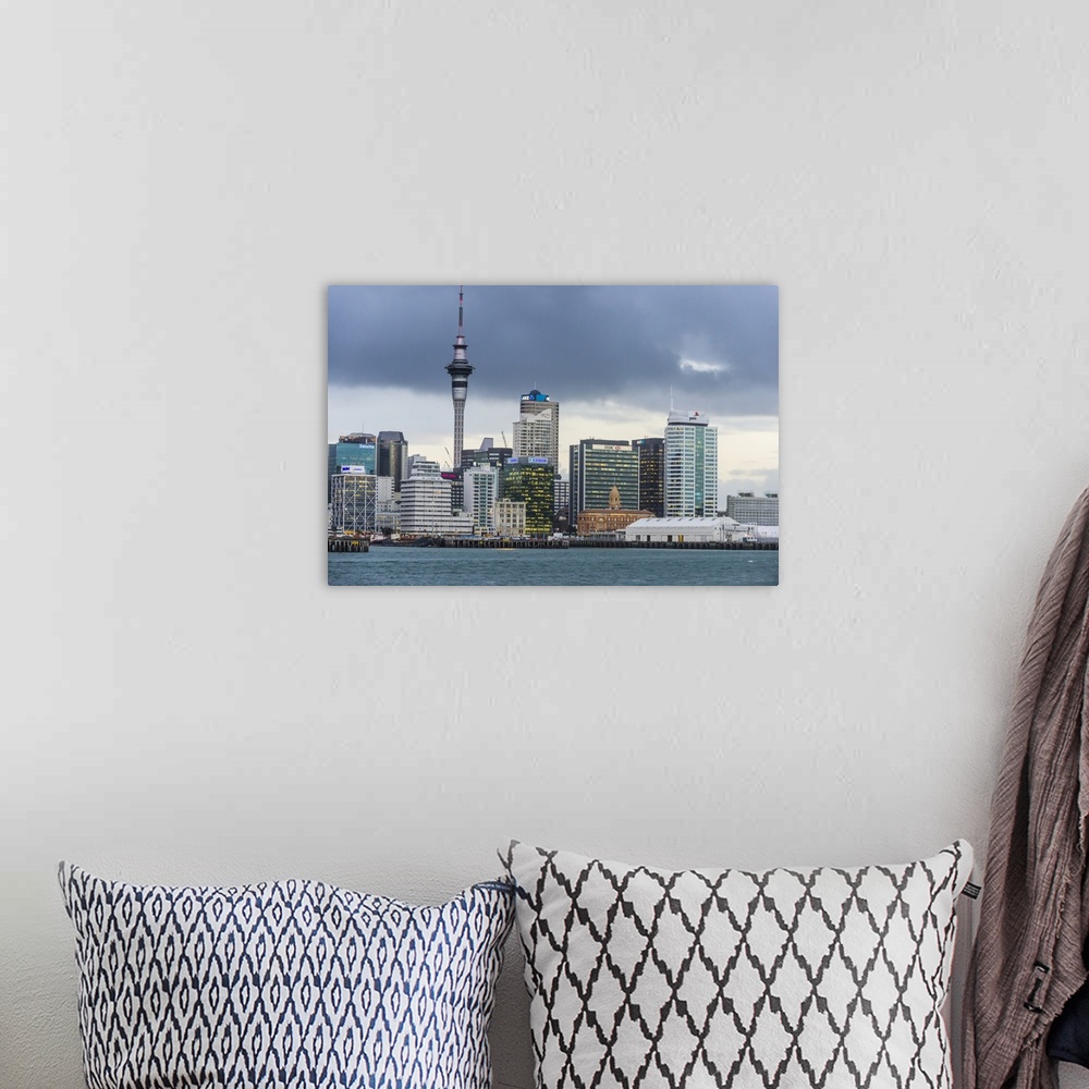 A bohemian room featuring The skyline of Auckland, North Island, New Zealand
