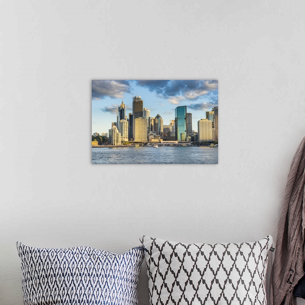 A bohemian room featuring The skyline of Sydney at sunset, New South Wales, Australia