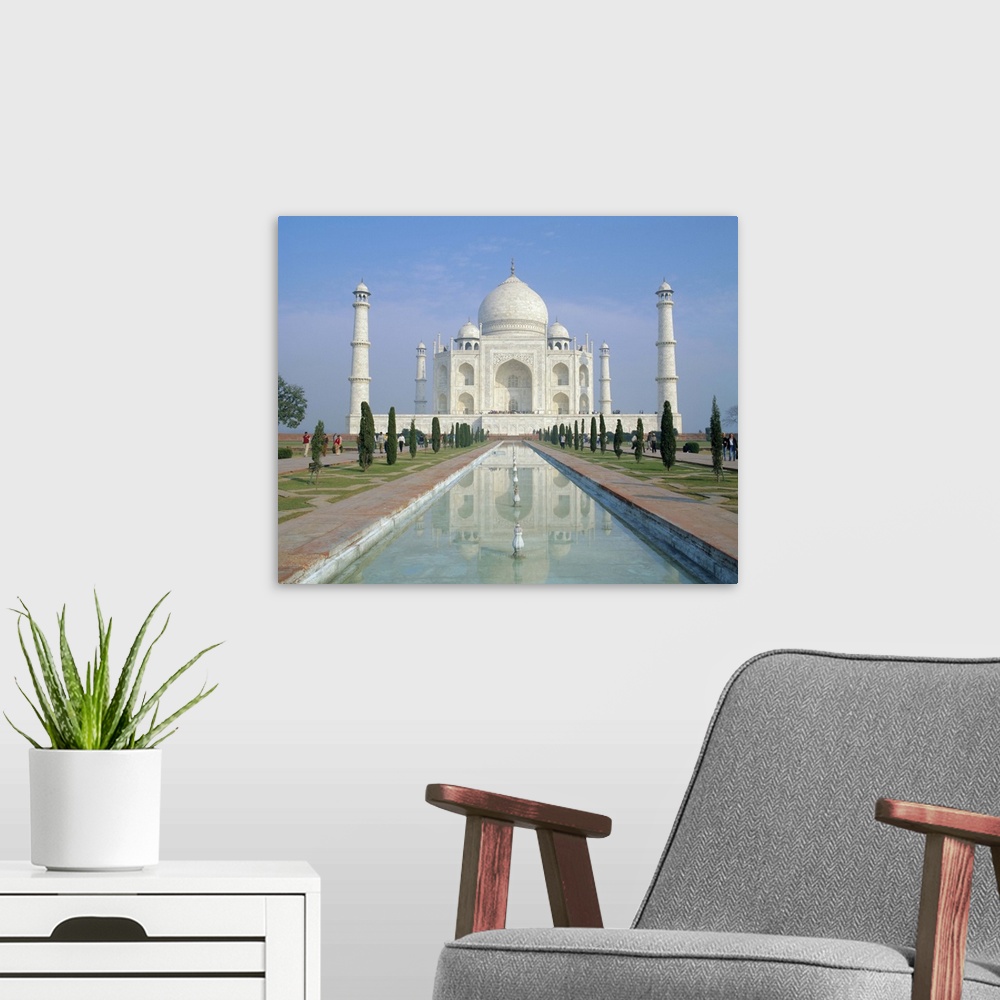 A modern room featuring The Taj Mahal, Agra, Uttar Pradesh State, India