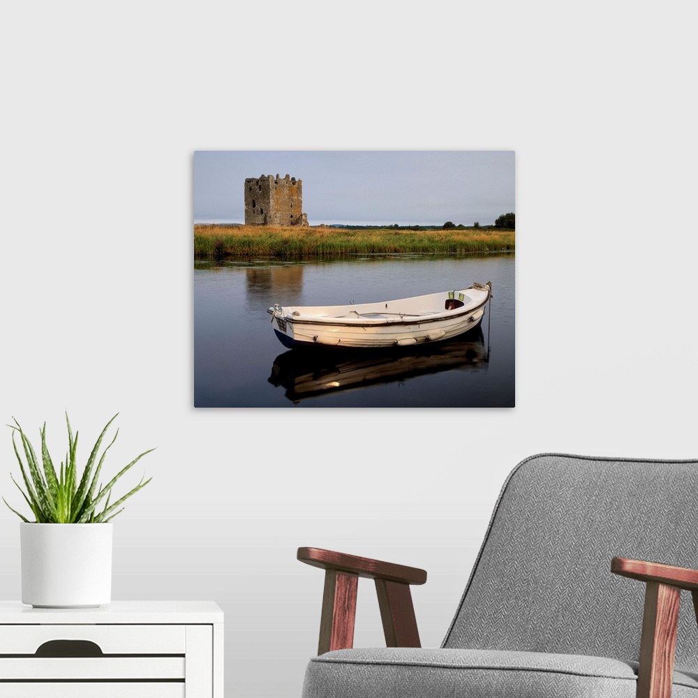 A modern room featuring Threave Castle on an island of the Dee river, Dumfries and Galloway, Scotland, UK