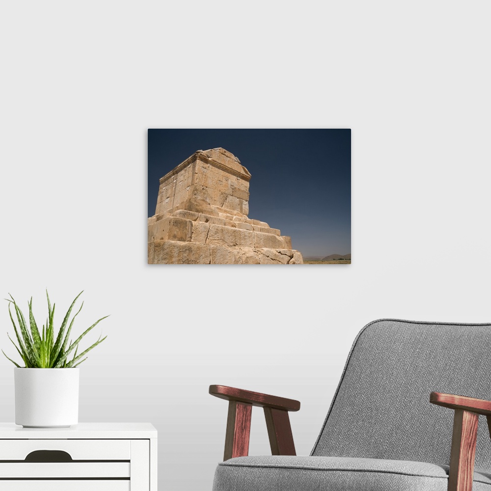 A modern room featuring Tomb of Cyrus the Great, 576-530 BC, Pasargadae, UNESCO World Heritage Site, Iran, Middle East