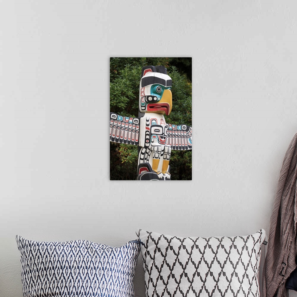 A bohemian room featuring Totem Pole, Stanley Park, Vancouver, British Columbia, Canada, North America